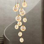 Luxury Alabaster Marble Disc Chandelier for Staircase and Lobby