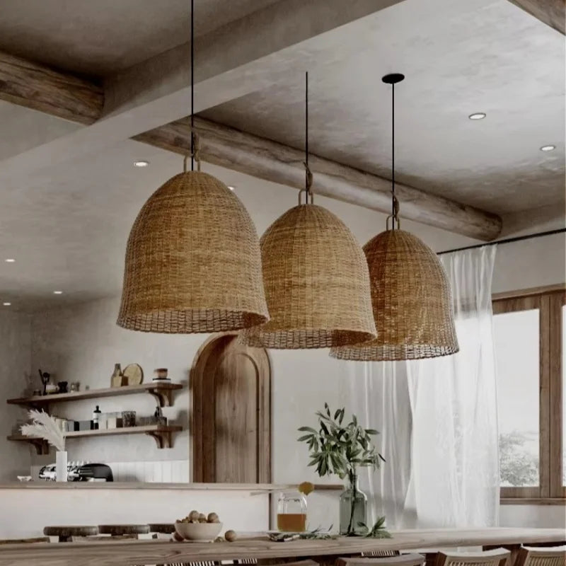 Wabi Sabi Bamboo Pendant Light for Zen Spaces