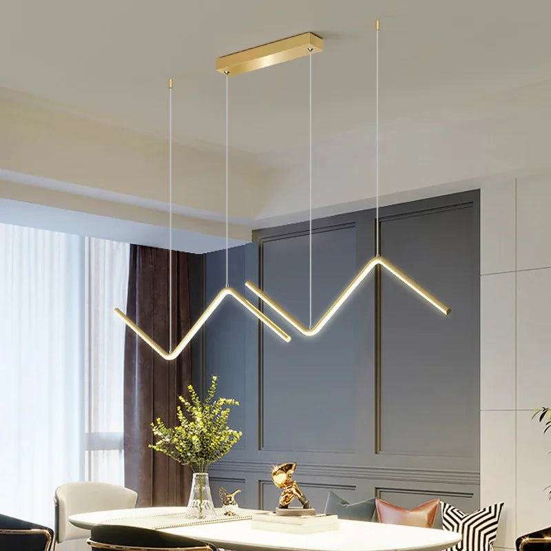 Lámpara Colgante Minimalista de Aluminio - Diseño Nórdico Ondulado