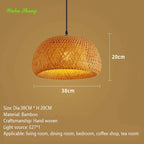 Bohemian Rattan Woven Pendant Light for Dining