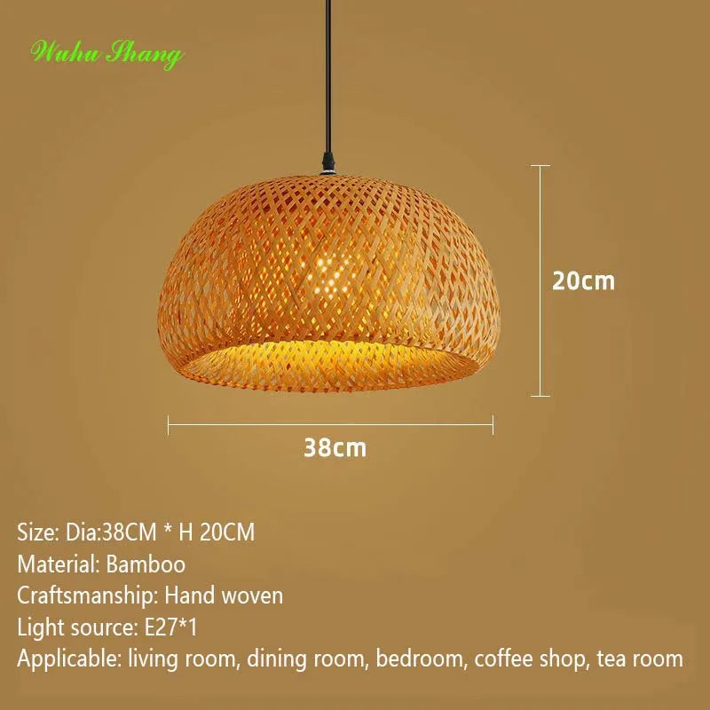 Bohemian Rattan Woven Pendant Light for Dining