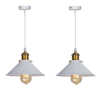 Retro Industrial Black Cone Pendant Light with Brass Fitting for Kitchen
