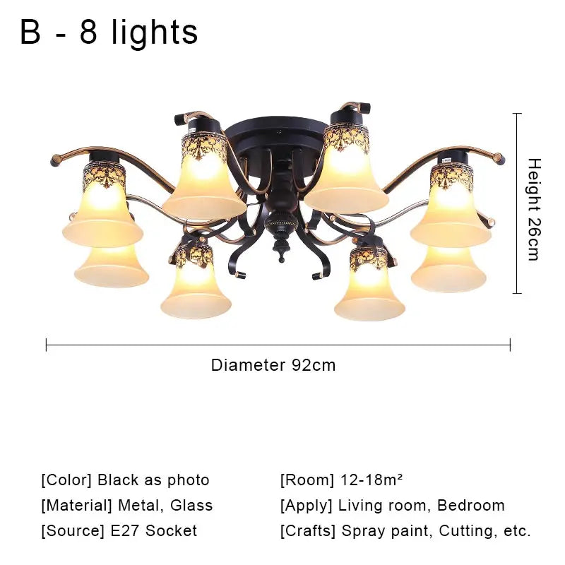 Lámpara colgante de araña vintage de cristal para iluminación interior de sala de estar, dormitorio, cocina, candelabros retro, accesorios de iluminación tipo loft