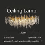 Lámpara colgante de araña LED de cristal de rama moderna