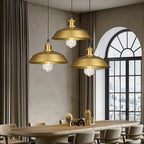 Industrial Gold Barn Dome Pendant Light for Kitchen Island and Cafe