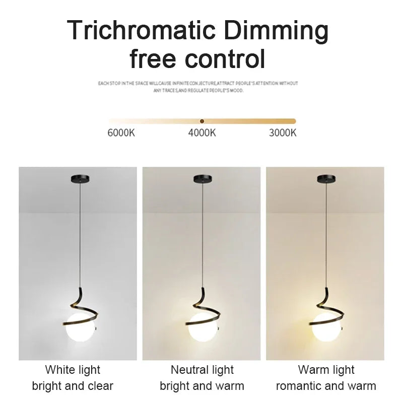Minimalist Iron Pendant Light for Bedroom & Living Room