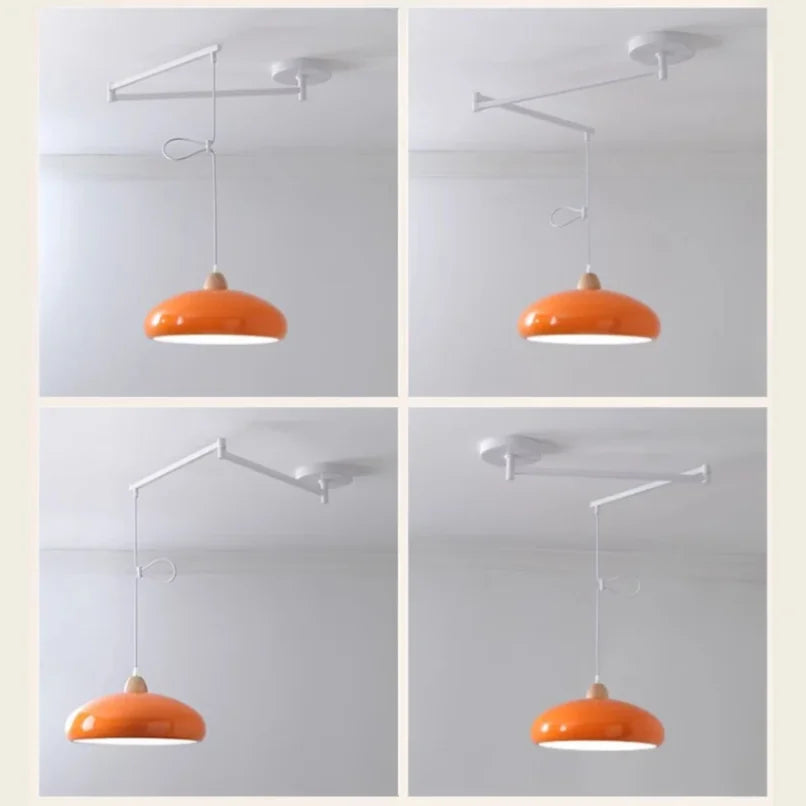 Nordic Iron Swing Arm Pendant Light for Dining Room