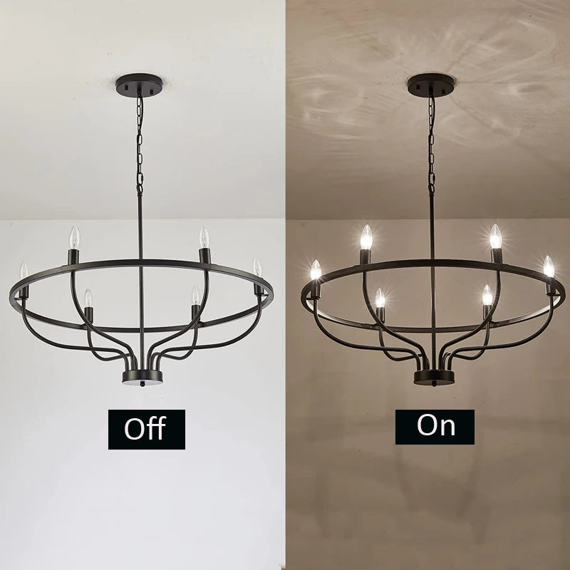 Iron Circle Chandelier Pendant Light