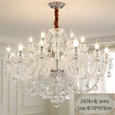 Lámpara de araña de cristal europea para salón, ambiente, lámpara de techo moderna, minimalista, para dormitorio, comedor, hogar, luz de villa, candelabro.