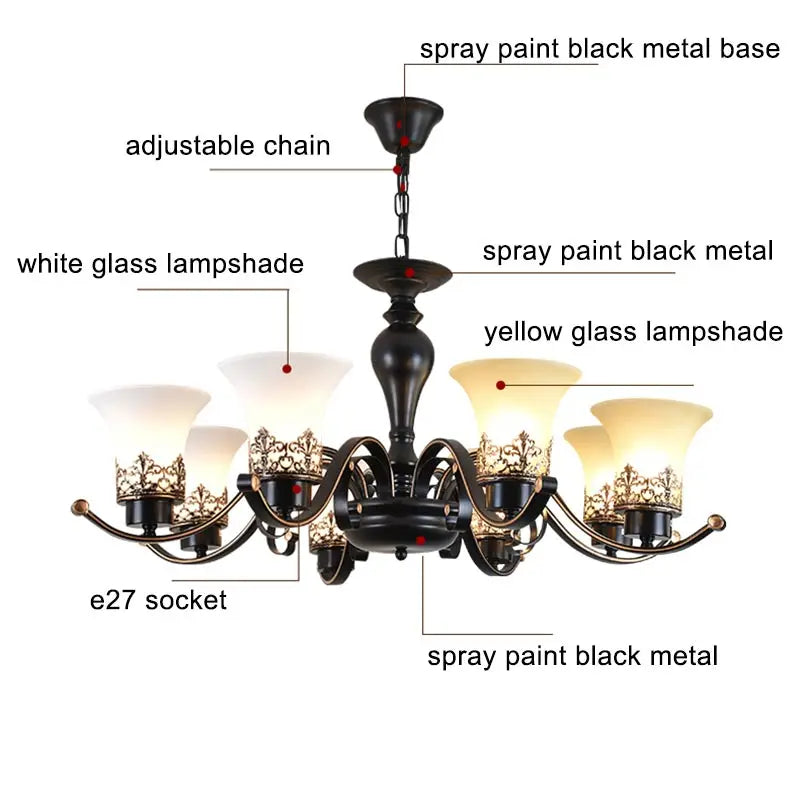 Lámpara colgante de araña vintage de cristal para iluminación interior de sala de estar, dormitorio, cocina, candelabros retro, accesorios de iluminación tipo loft