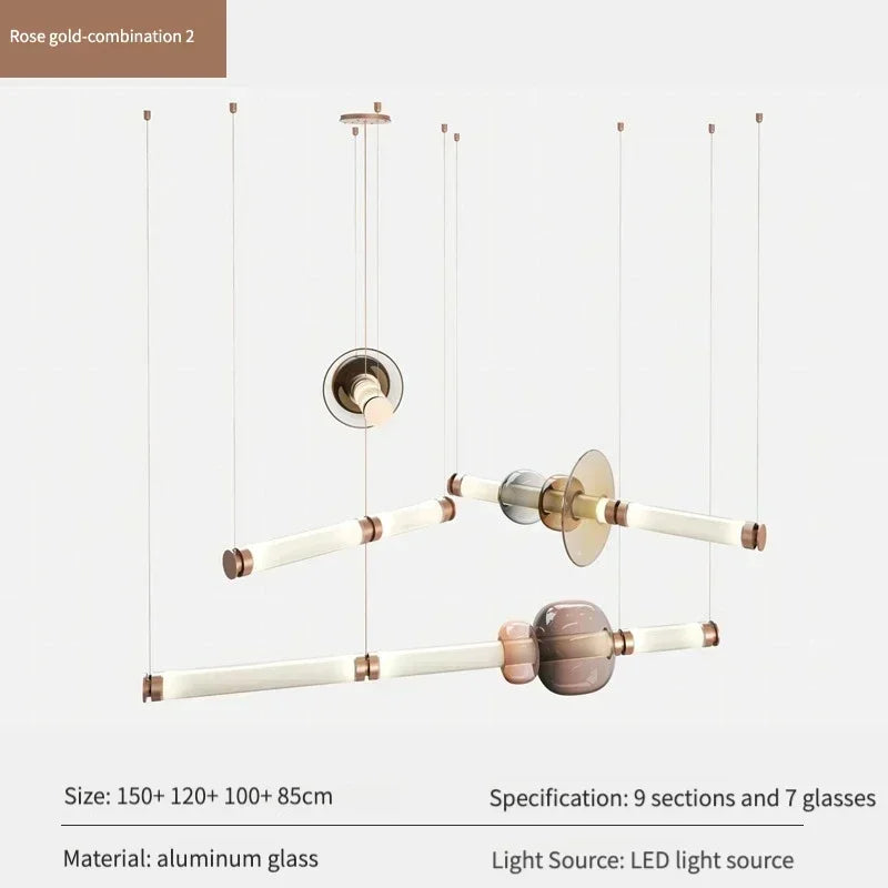 Minimalist Glass Pendant Light with Brass Accents