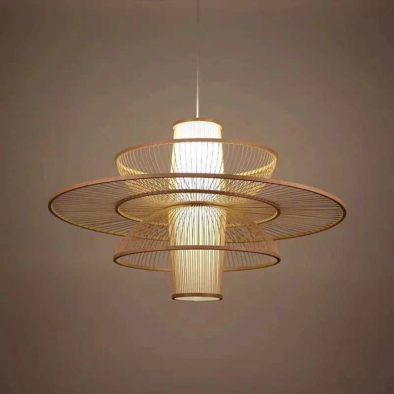 Bohemian Rattan Pendant Light for Bedroom