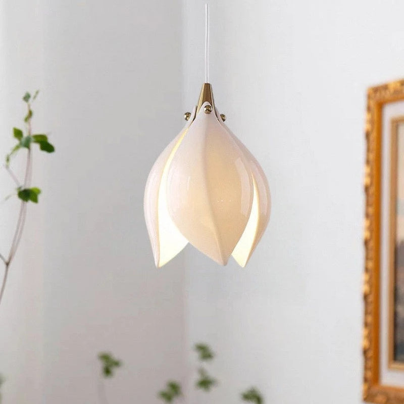 Nordic Ceramic Petal Pendant Light for Dining Room