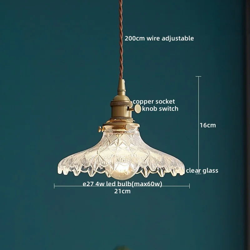 Lámparas colgantes LED con interruptor de perilla IWHD para cocina, pasillo, sala de estar, dormitorio, cristal transparente, lámpara colgante nórdica, araña