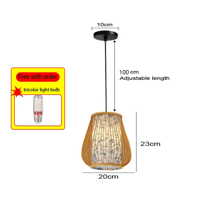 Bamboo Rattan Woven Pendant Light Chandelier