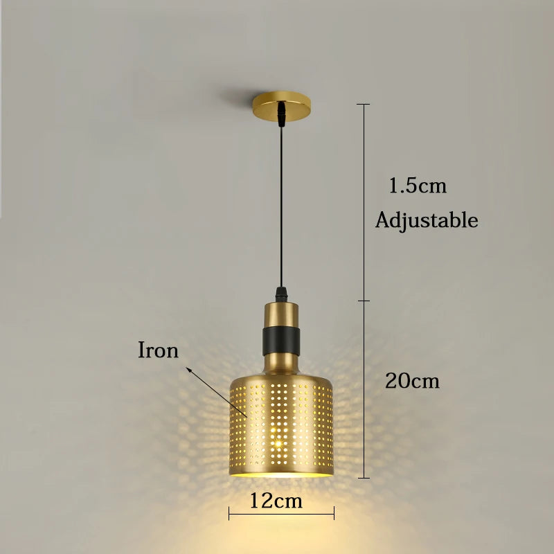 Minimalist Brass Pendant Light for Bedroom