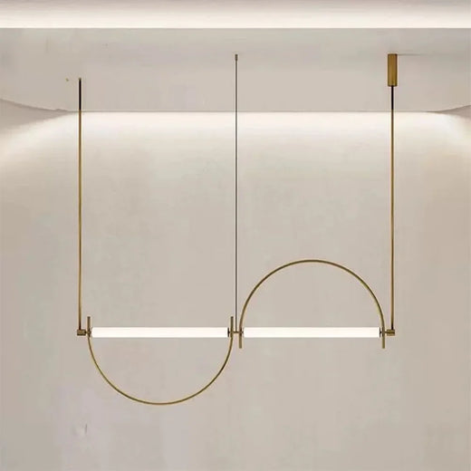 Minimalist Iron Arch Pendant Light for Living Room