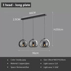 Nordic Glass Pendant Light with Iron Finish