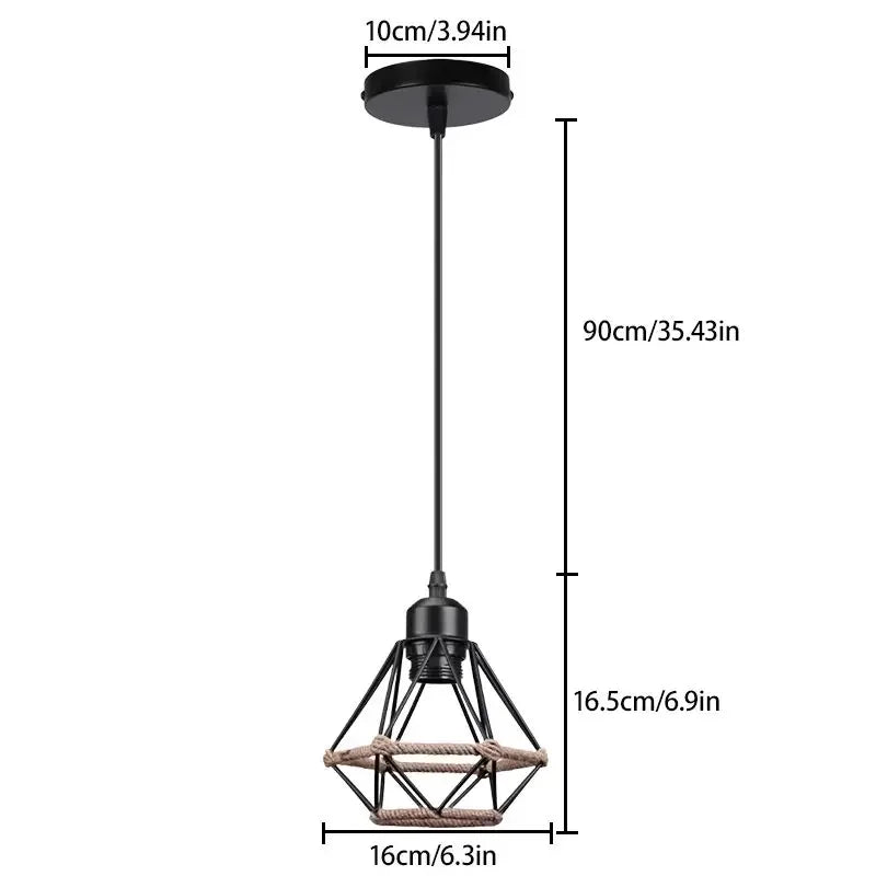 Industrial Iron Geometric Pendant Light for Dining Room