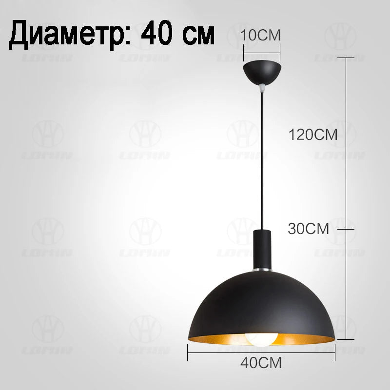 Industrial Black Iron Pendant Light for Dining