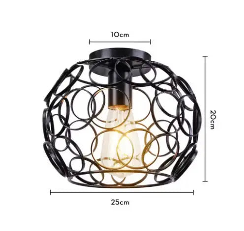 Industrial Iron Geometric Pendant Light for Dining