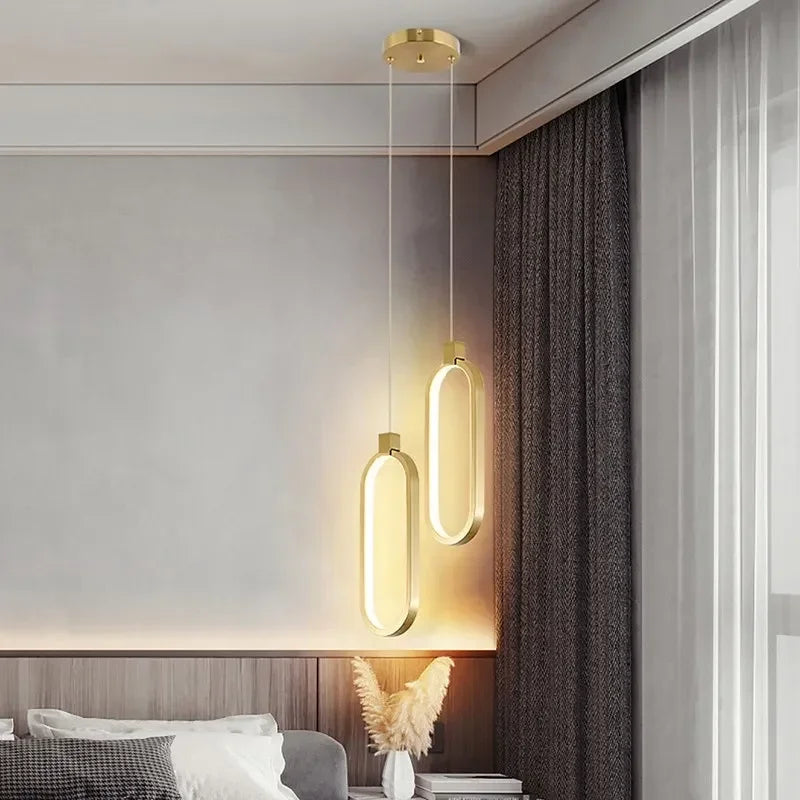 Minimalist Gold Pendant Light for Bedroom & Dining