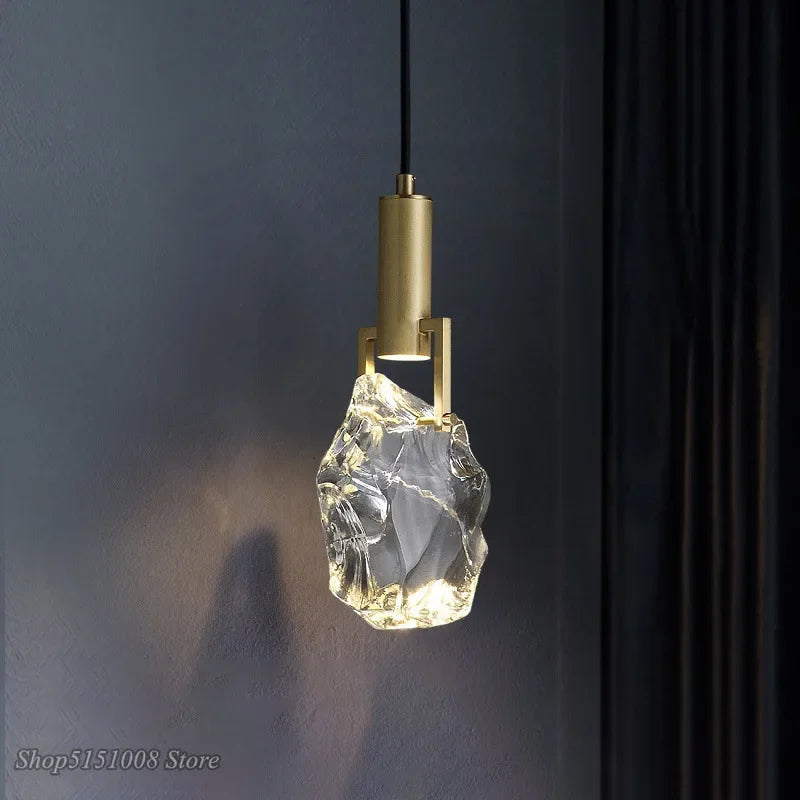 Crystal Glass Pendant Light for Bedroom & Dining