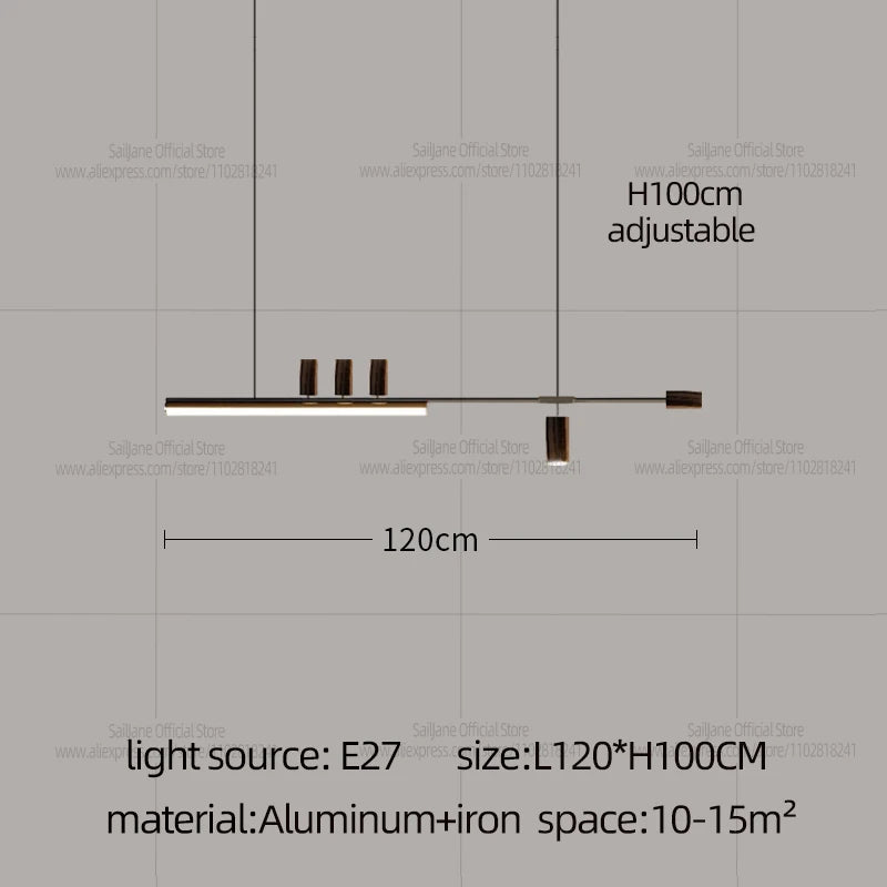 Lámpara Colgante Minimalista de Cobre para Comedor
