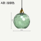 Nordic Dimpled Glass Ball Pendant Light in Jewel Colors for Kitchen