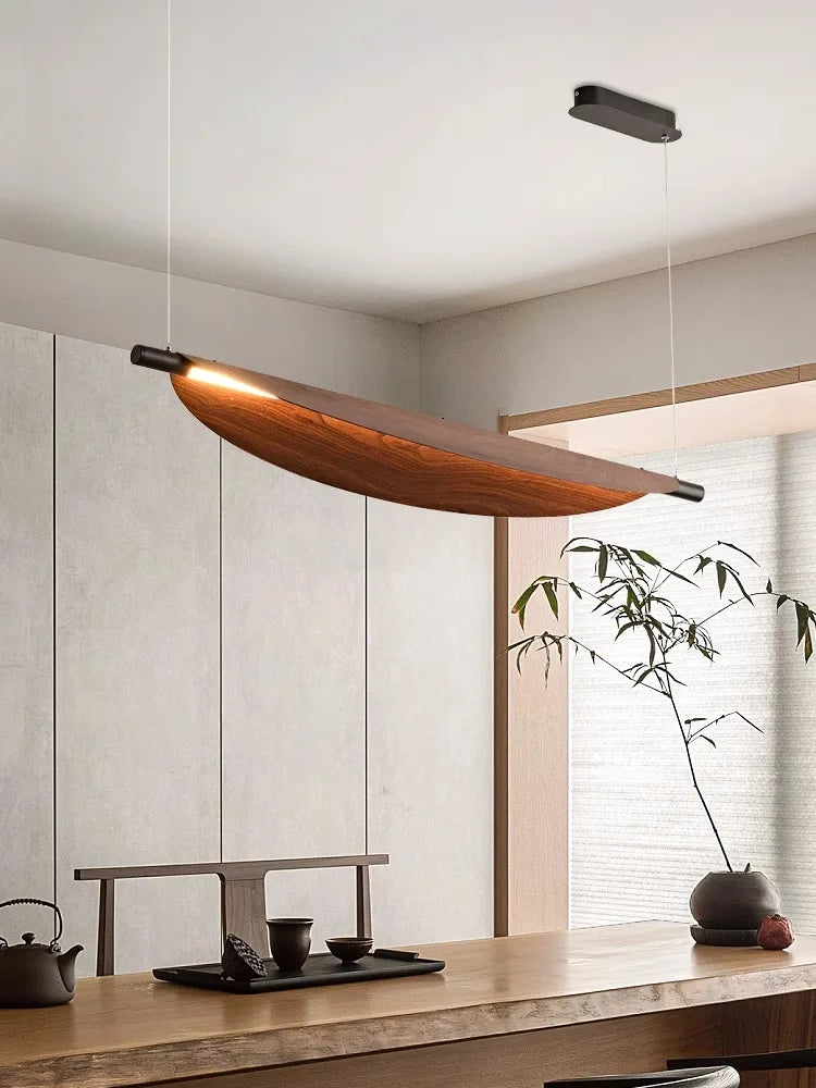 Lámpara Colgante Minimalista de Madera para Comedor
