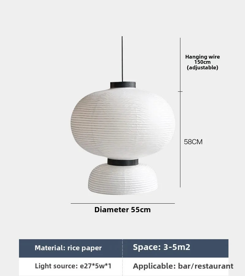 Minimalist Paper Pendant Light Japanese Lantern Design