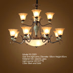 Vintage Iron Ceramic Chandelier Multi-Size