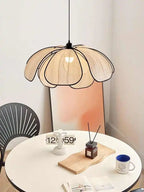 Vintage Hand Woven Fabric Lotus Chandelier for Dining Room and Bedroom