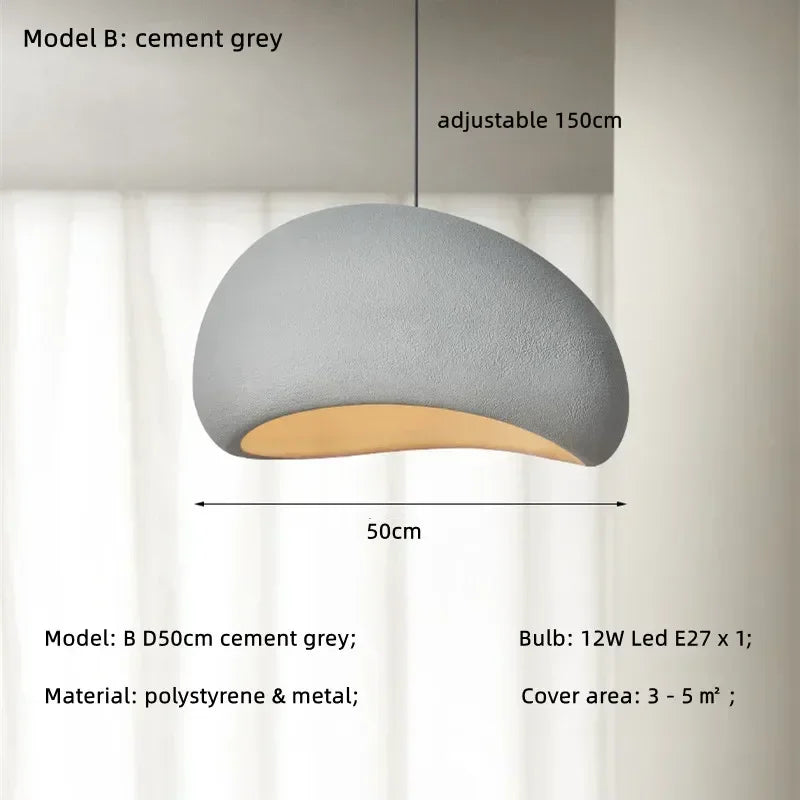 Minimalist White Resin Pendant Light for Dining Room