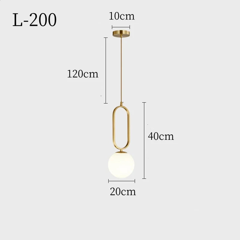 Nordic Minimalist Glass Ball Pendant Light
