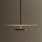 Lámpara colgante de hierro minimalista con detalle de madera