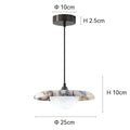 Luxury Veined Marble Saucer Pendant Light with Glowing Dome for Bedroom