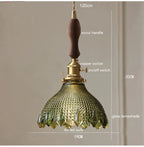 Retro Colored Glass Pendant Light Collection with Brass Fitting for Cafe
