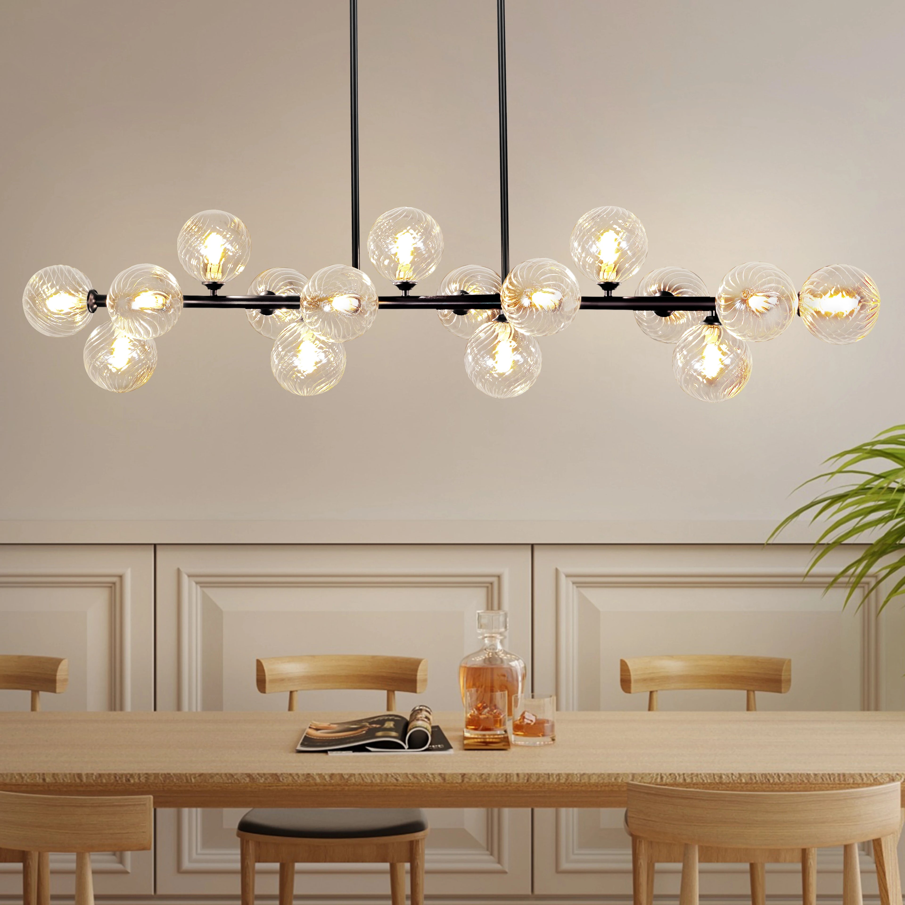 Lámpara colgante Sputnik Mid-Century Modern de 16 luces
