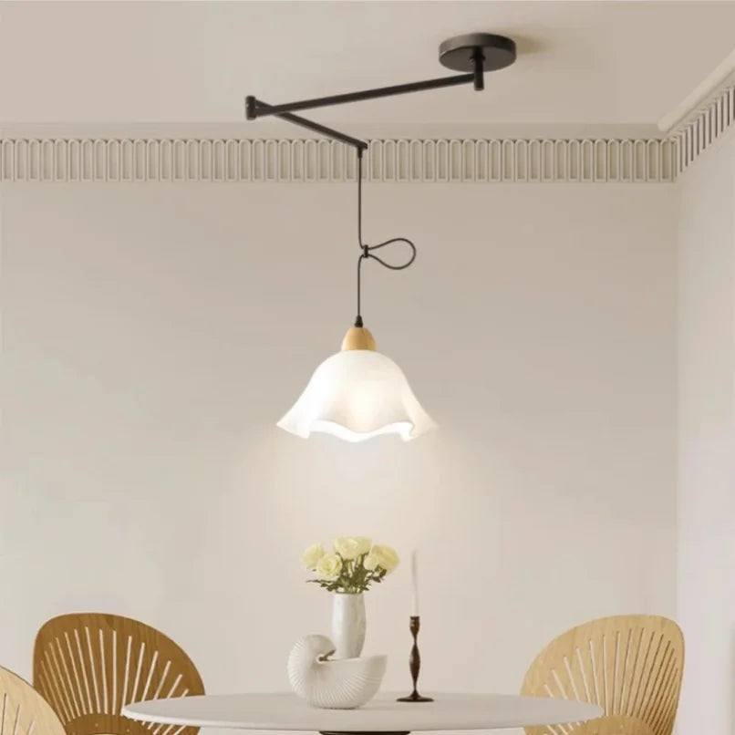 Nordic Iron Swing Arm Pendant Light for Dining Room