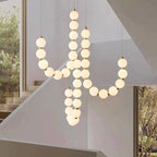 Modern Glowing Bead Strand LED Chandelier for Staircase and Living Room