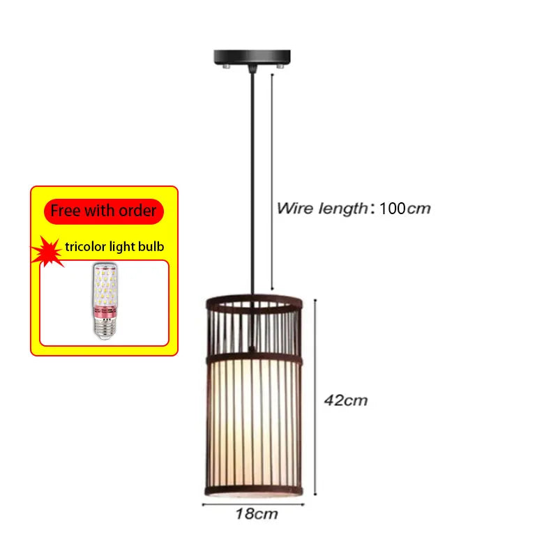Bamboo Rattan Woven Pendant Light Chandelier