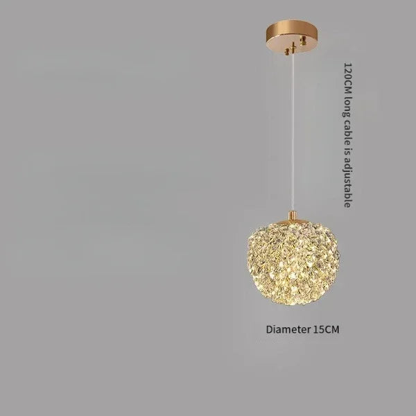 Crystal Glass Pendant Light for Bedroom