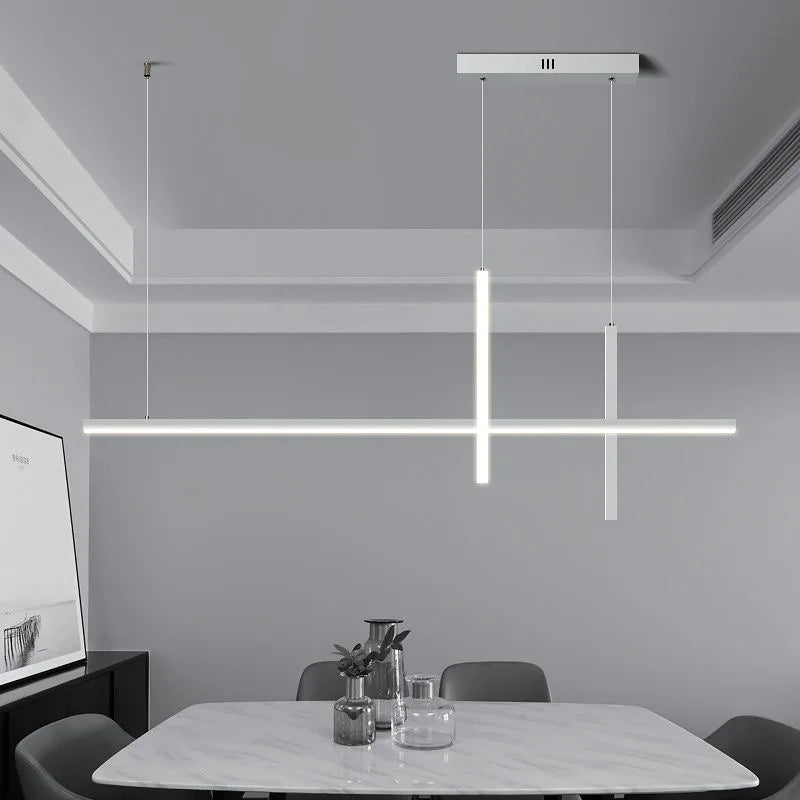 Minimalist Linear Iron Pendant Light for Dining Room
