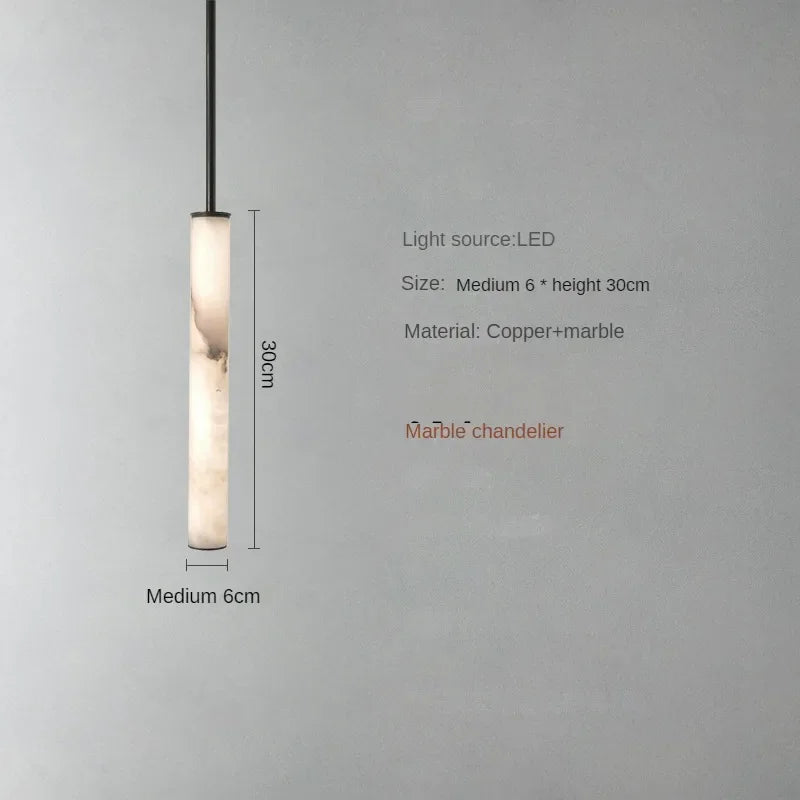 Minimalist Copper Marble Pendant Light for Bedroom