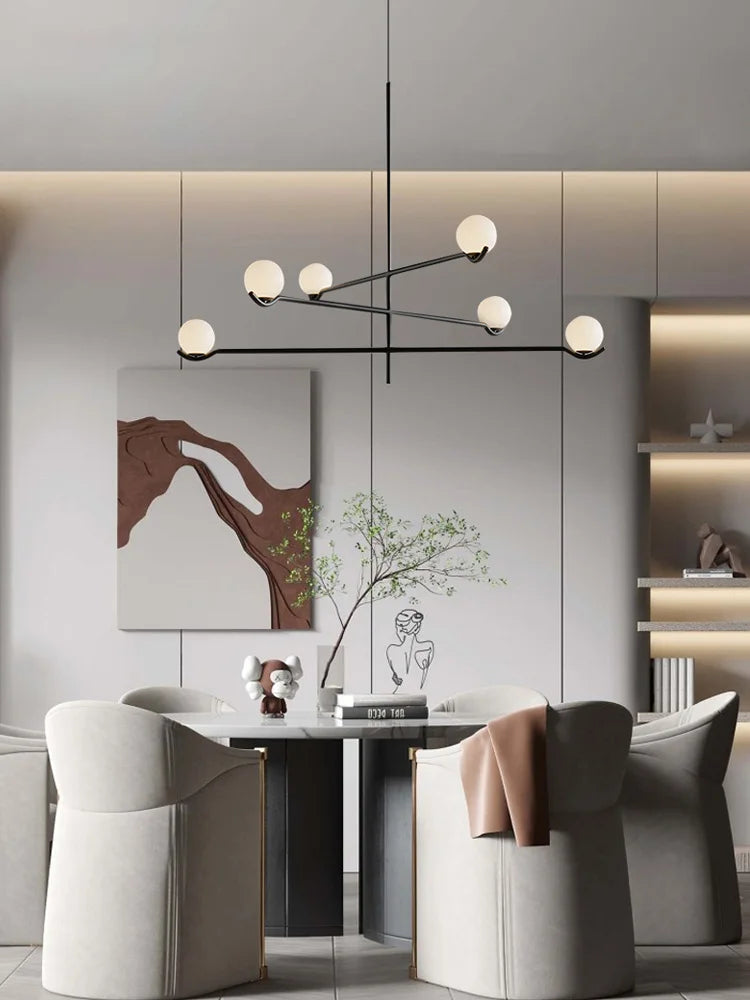 Minimalist Iron Glass Pendant Light for Living Room