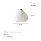 Lámpara colgante de tela minimalista con detalles de madera