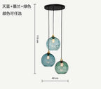 Nordic Dimpled Glass Ball Pendant Light in Jewel Colors for Kitchen
