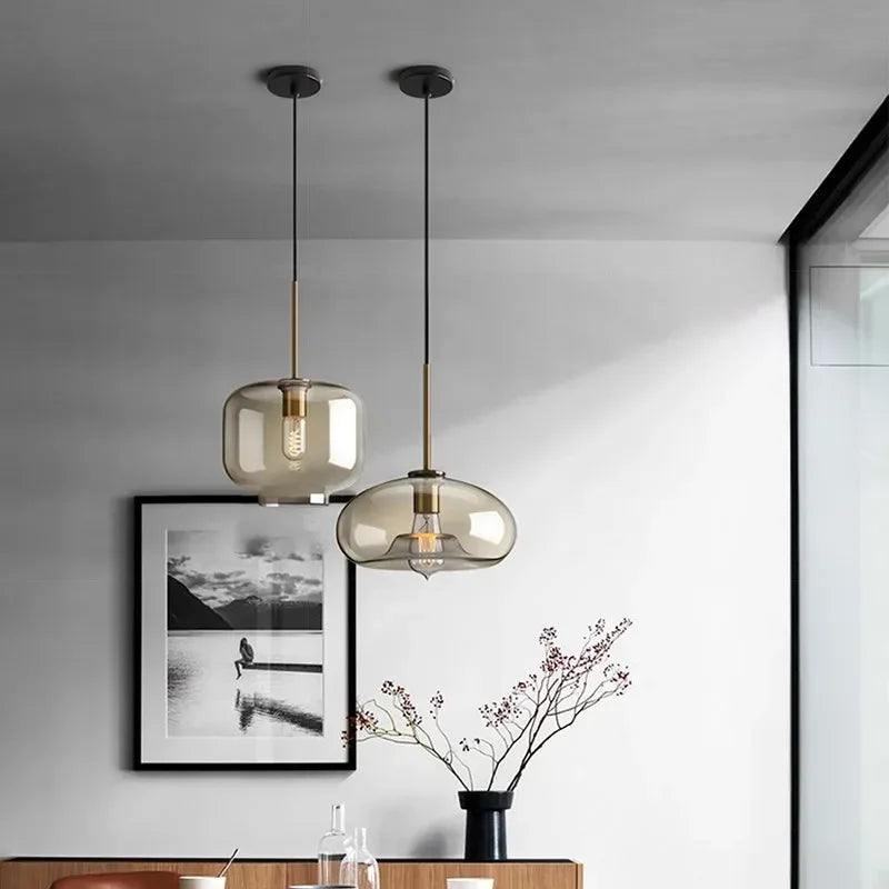 Lámpara colgante de cristal nórdica para comedor