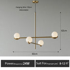 Minimalist Iron Glass Pendant Light for Living Room